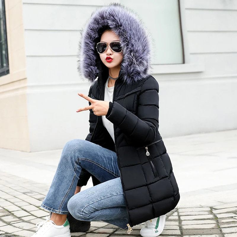 Зимняя женская куртка большие размеры 2019 новые женские куртки с воротником из