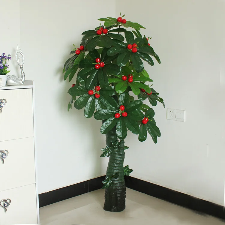 Искусственные растения 150 см богатое дерево Боярышник без горшка внутри гостиной