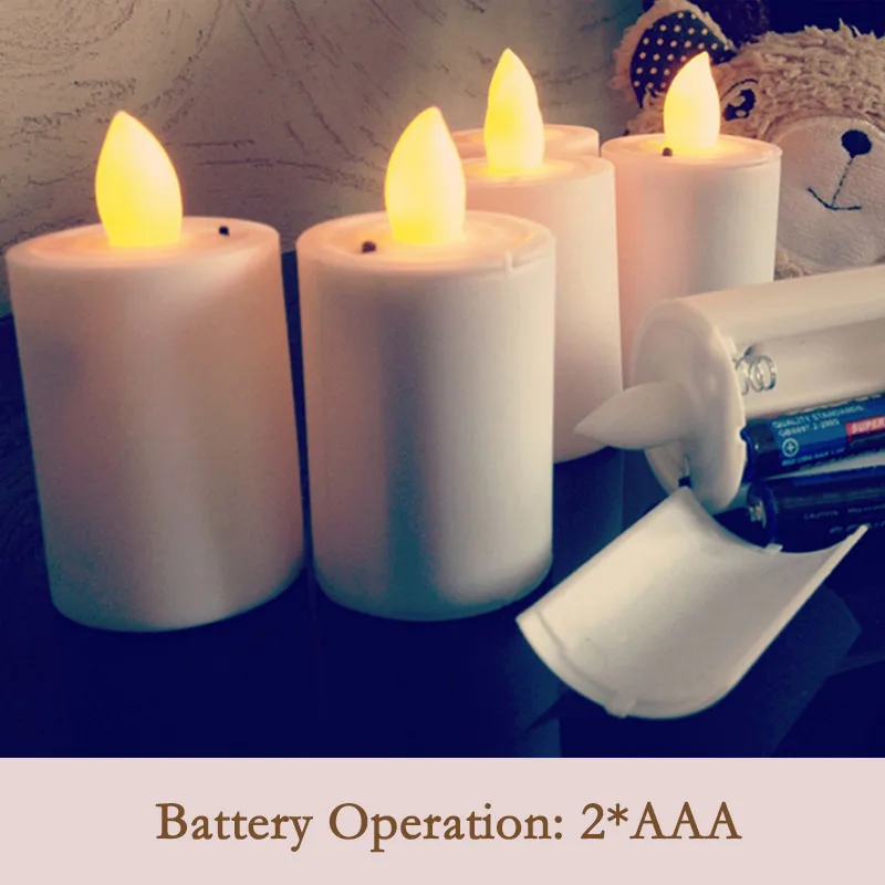 2 шт./упак. беспламенная Светодиодная свеча на батарейках форма свечи