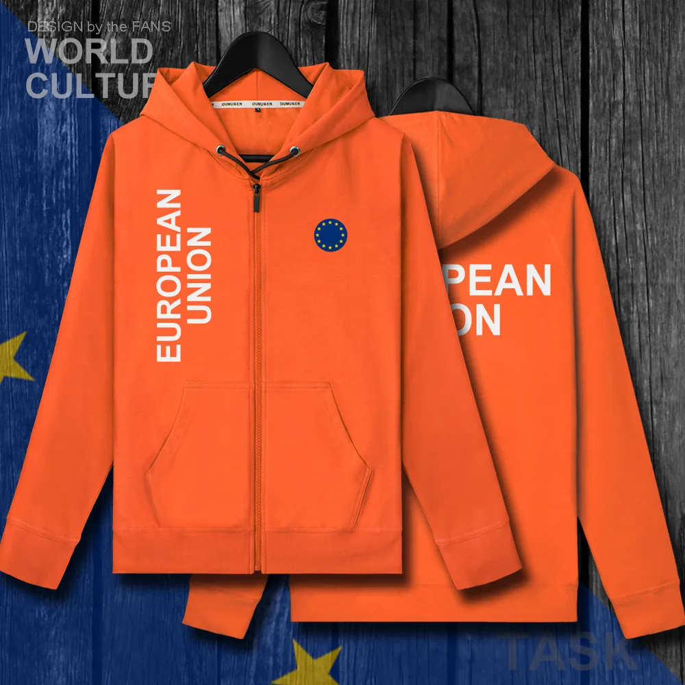 European Union United in Diversity EU EUR mens zipper fleeces hoodies winter jerseys men jackets and clothes sweatshirt coats | Мужская