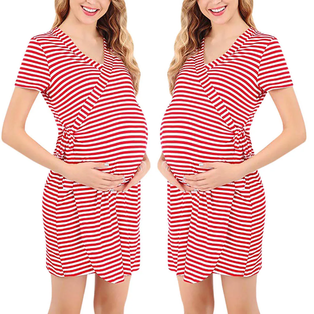 Women Mom Pregnant Baby Maternity Nursing Solid Breastfeeding Summer Mama Soft Casual Dress Clothes#520 | Мать и ребенок