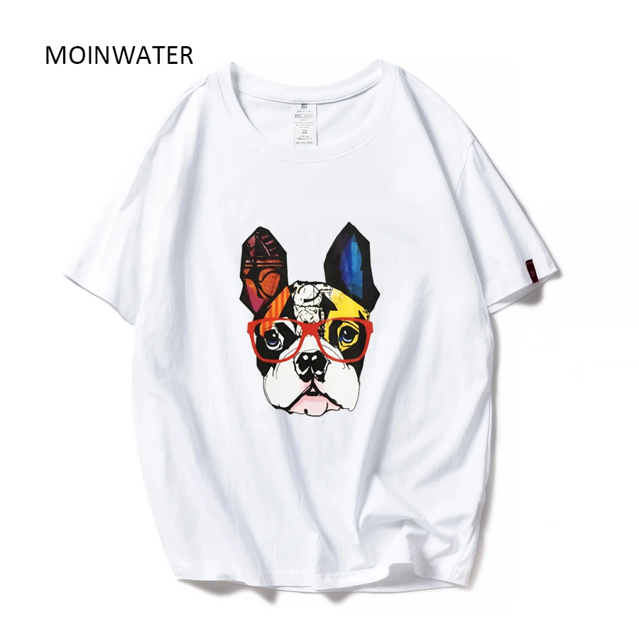 MOINWATER женские футболки с рисунком собаки модные летние хлопковые топы коротким