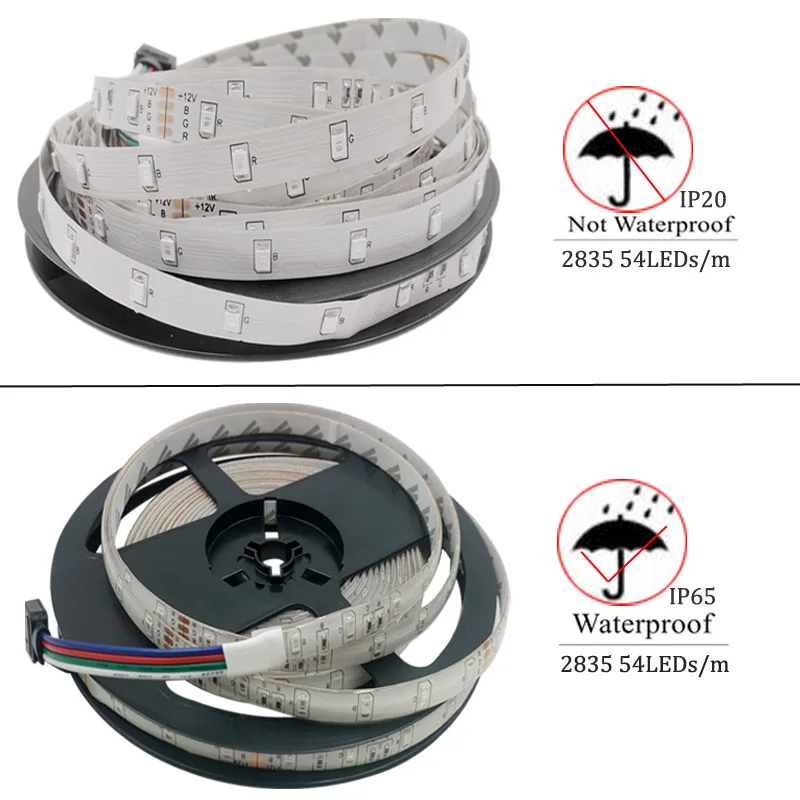 10 м RGB Светодиодная лента светильник 2835 водонепроницаемый SMD RGB 5 м 15 м светодиодный Диод с гибкой лентой+ контроллер 44 клавиши+ блок питания 12 В постоянного тока