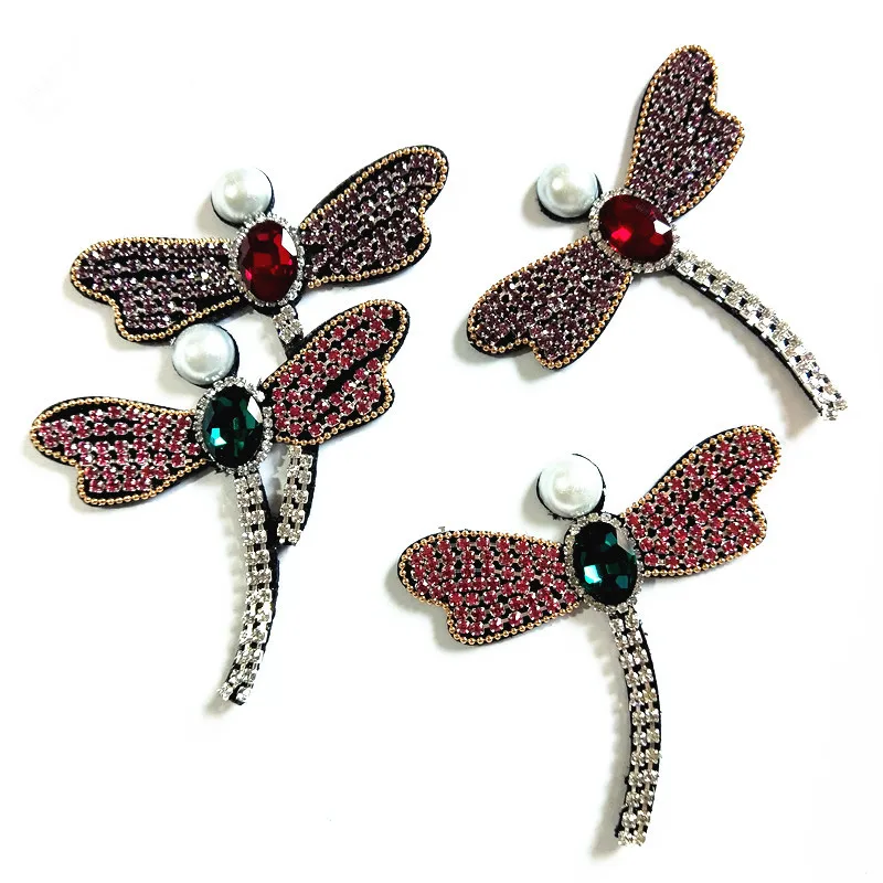 Украшение ручной работы стразы стрекоза нашивка сумка свитер пальто джинсы
