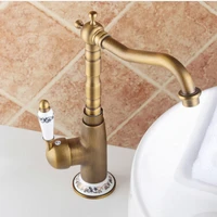 high quality new arrival vintage antique brass sink faucet for kitchen bathroom kitchen faucet with ceramic handle