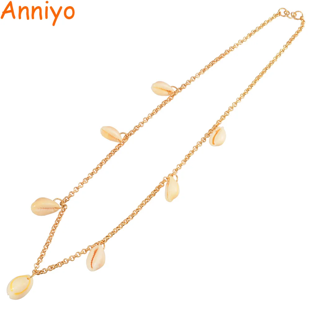 Ожерелья Anniyo 50 см из ракушек для женщин и девушек модные ювелирные изделия