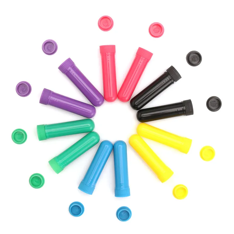 12 шт пластиковые цветные пустые носовые ароматерапевтические трубки