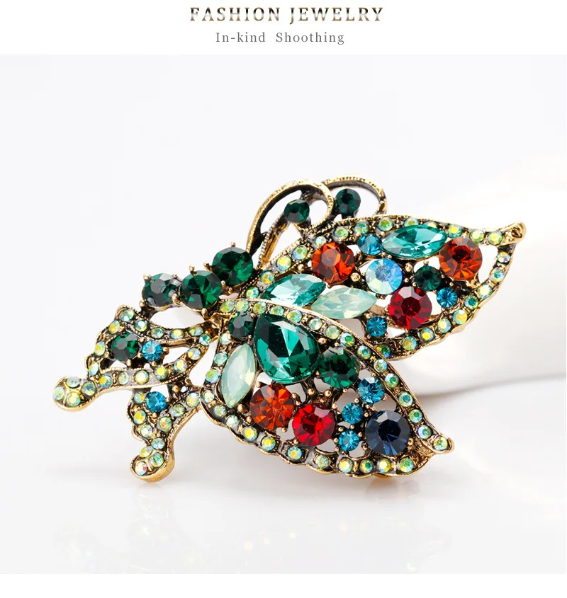 Мода Rhinestone сплава Бабочка Броши Животные булавки и броши для женщин Мужская одежда штифты Металлические
