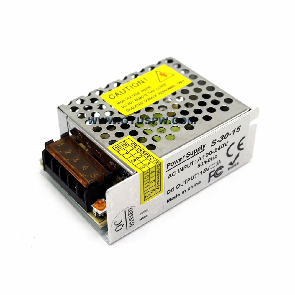 DC15V 30 W 2A импульсный источник питания напряжение AC 100 240 V трансформатор к SMPS для