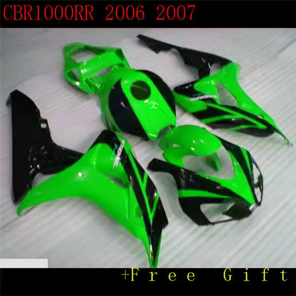 

Dor-molding plastic fairing kit for fairings CBR1000RR 2006 2007 black green aftermarket set CBR 1000 RR 06 07