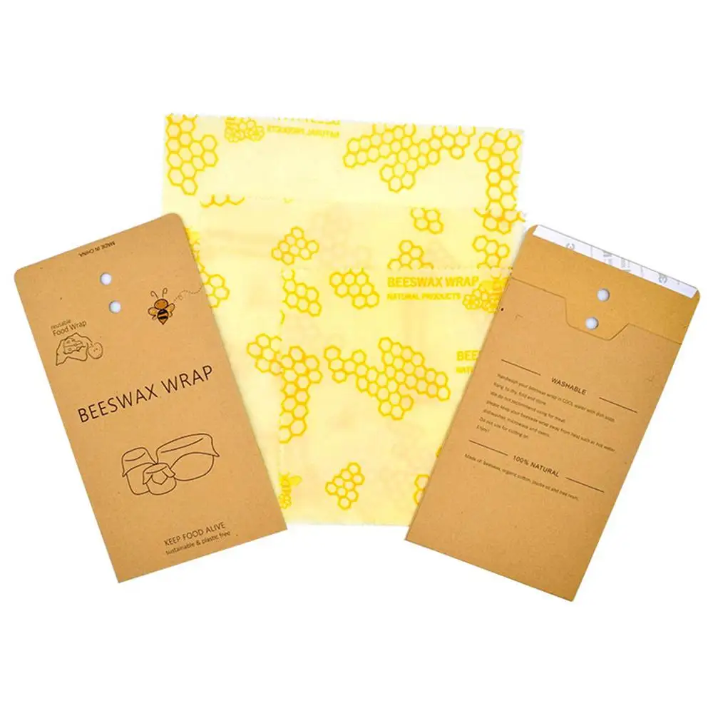 3PCS Honeycomb Многоразовый органический пчелиный воск пищевая обертка уплотнение пищевая свежая обертка крышка стрейч вакуумная ткань для сохранения пищи Кухонные инструменты - Цвет: 3PCS Honeycomb
