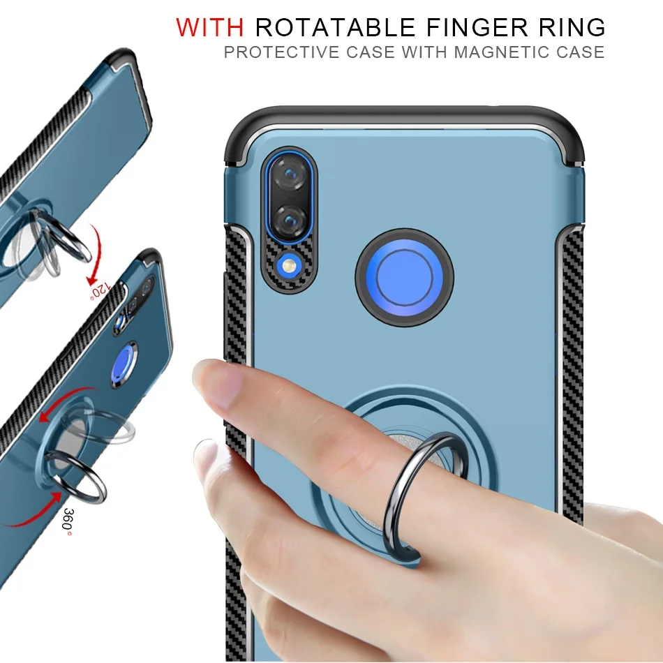 3D Ring Case For Xiaomi Redmi Note 7 Luxury Cover 6 Pro 6A 5 mi 9 8 Lite Max 3 Mix A2 |