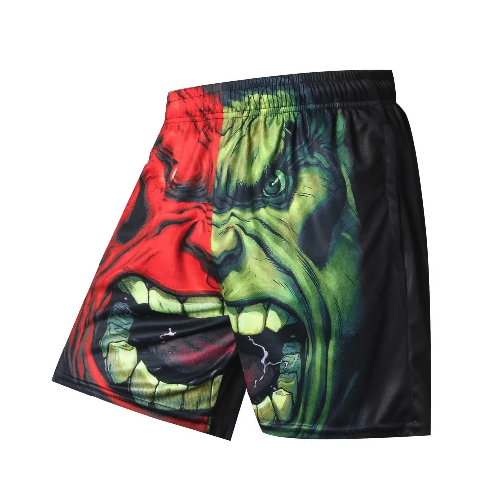 Summer Hot Men Beach Shorts Quick Dry 3D Printing Superman Batman Spiderman Hulk Board Shorts Men Fashion Casual Trousers