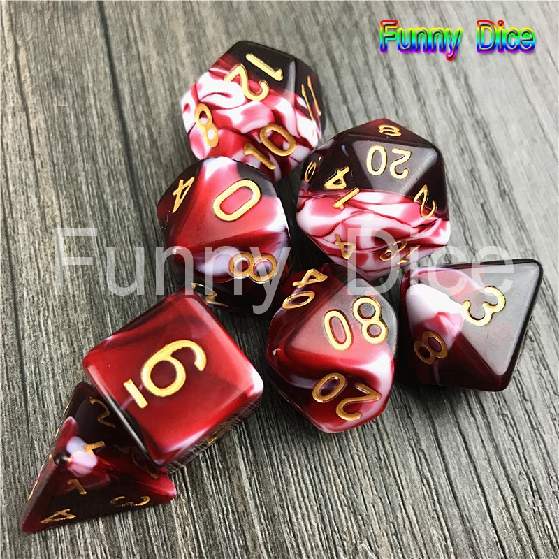 Горячая Распродажа многогранные игральные кости набор D4 D6 D8 D10 D12 D20 TPRG для