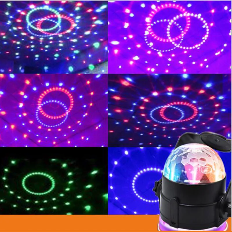 Мини 3 Вт Светодиодный светильник DJ сценический RGB цветная лампа Регулируемая