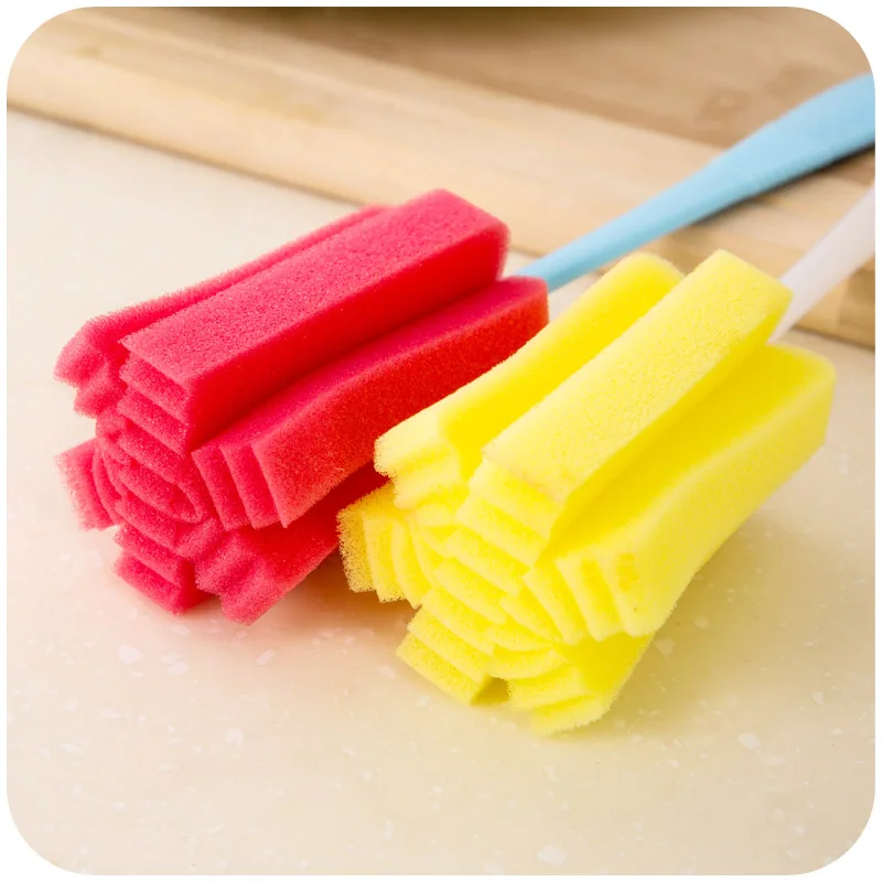 1pc Sponge Bottle Mug Glass Cup Cleaner Kitchen Washing Brush Cleaning Tools Coffee Tea Wineglass Home Baby Nursing Scrub Handle | Дом и сад