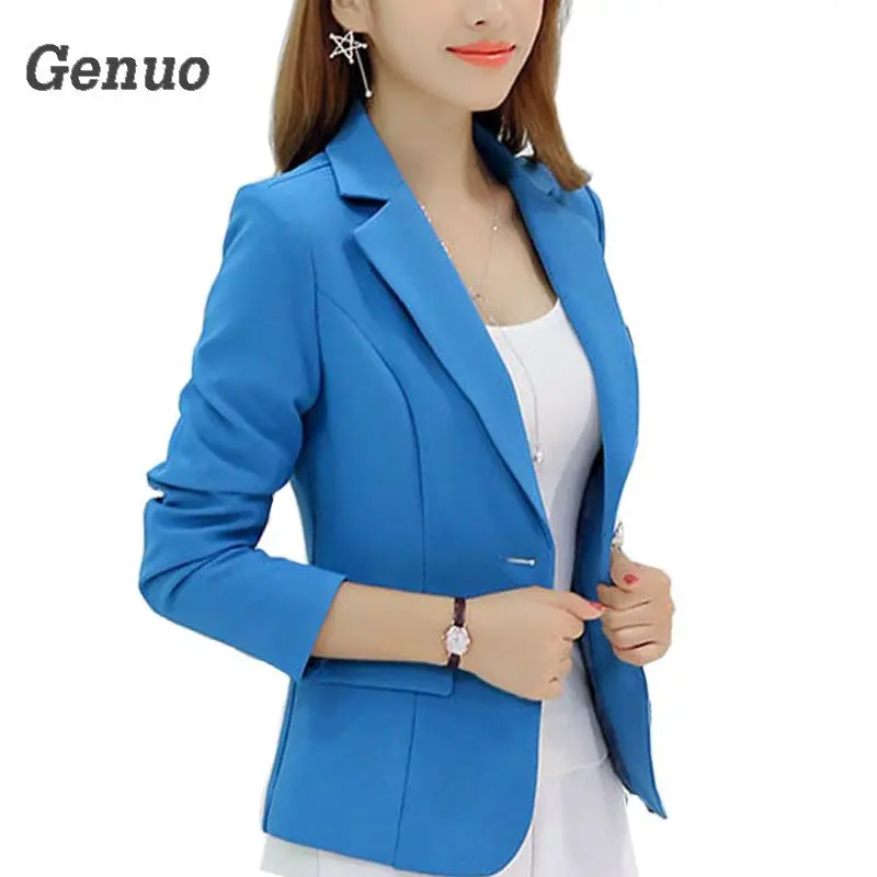 

Genuo New Long-sleeved Slim Women Blazers And Jackets Office Women Lady Suit Korean Style Ladies Casual Blazers Coat
