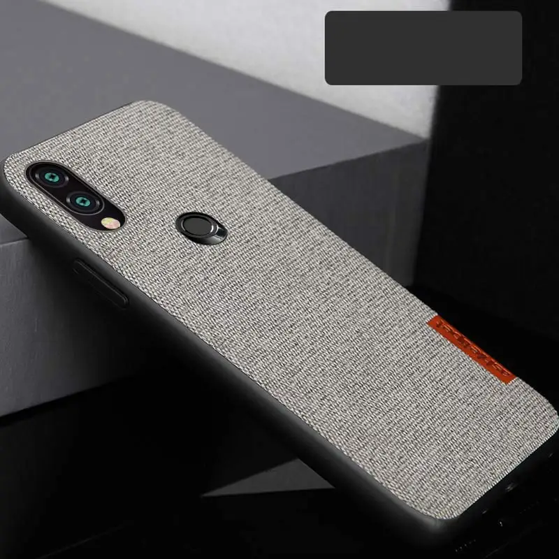 Тканевый в деловом стиле противоударный чехол для Red mi Note 7 note 8 pro 4x5 чехол задняя крышка для Xiaomi mi 9 se mi 8 lite полная защита - Цвет: Серый