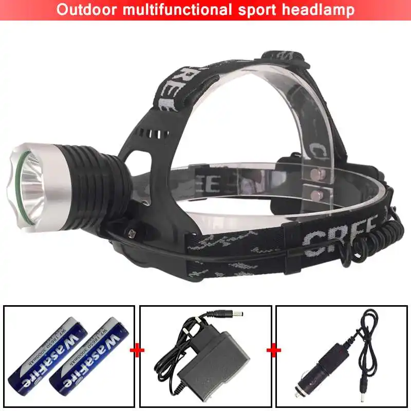 

High Power Headlamp XML T6 LED Forehead 18650 Flashlight Waterproof 1800LM Headlight 3 Modes Camping Head Lamp Light Torch
