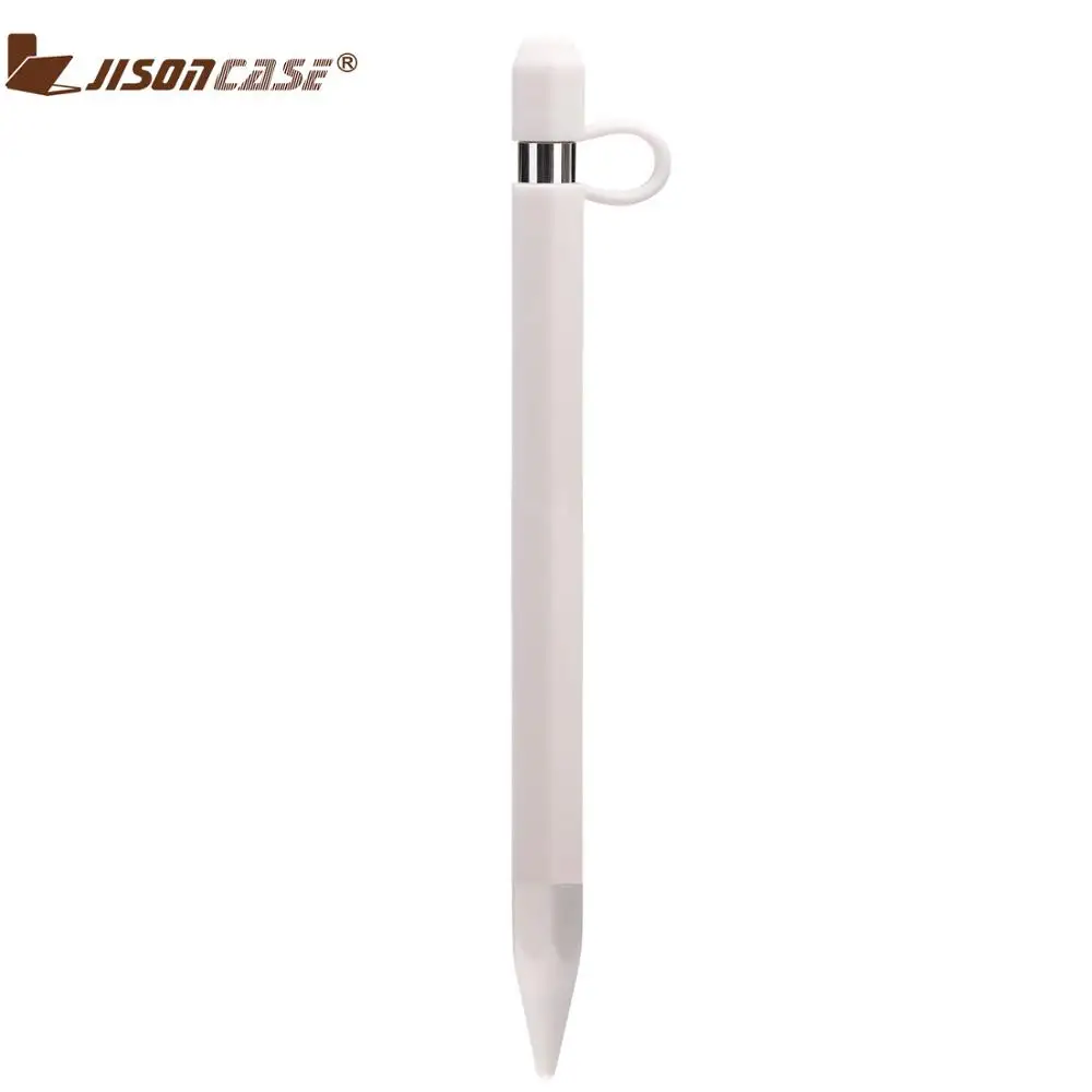 Jisoncase пенал для Apple Pencil модный силиконовый чехол Мягкий защитный чехол для Apple Pencil чехол против потери - Цвет: White