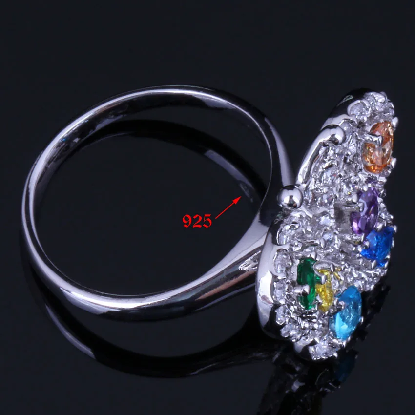 Бабочка Multigem разноцветный Кубический Цирконий 925 стерлингового серебра