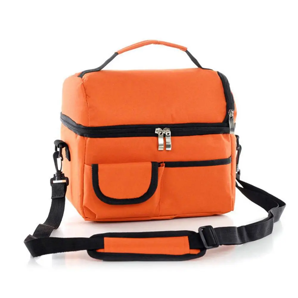 Orange Сумка для обеда для мужчин, большая емкость, коробка для хранения еды, переносная термоизолированная сумка-холодильник для пикника, походов, женская сумка для еды - Цвет: Orange