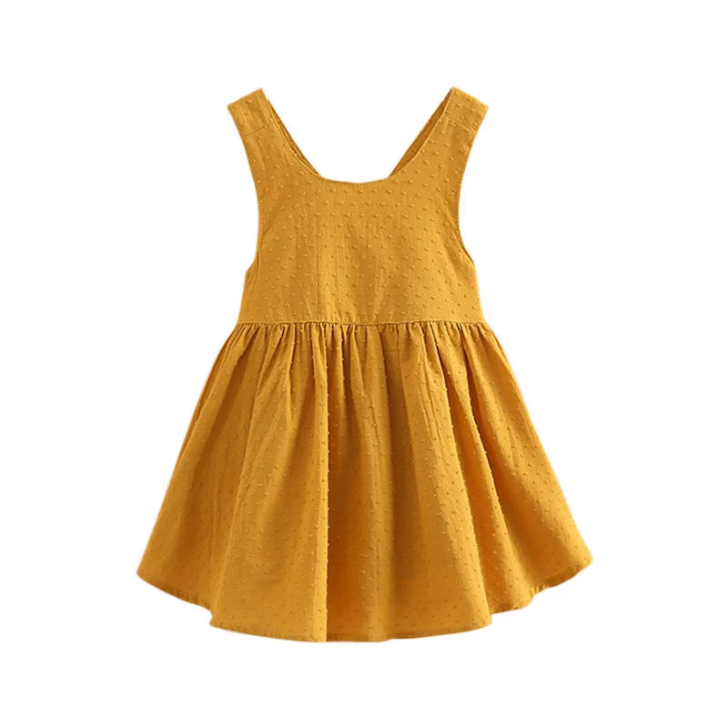 2019 Casual 2 3 4-6 7 8 10 Years Children Cotton Backless Sundress Princess Cute Bow Party Dance Kids Strap Dress Summer Girl | Детская