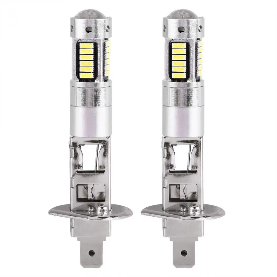 1 пара H1 светильник 12V H1 4014 30SMD светодиодный Белый Автомобильный светильник 6500K лампы для автомобиля-Стайлинг белая лампа для вождения