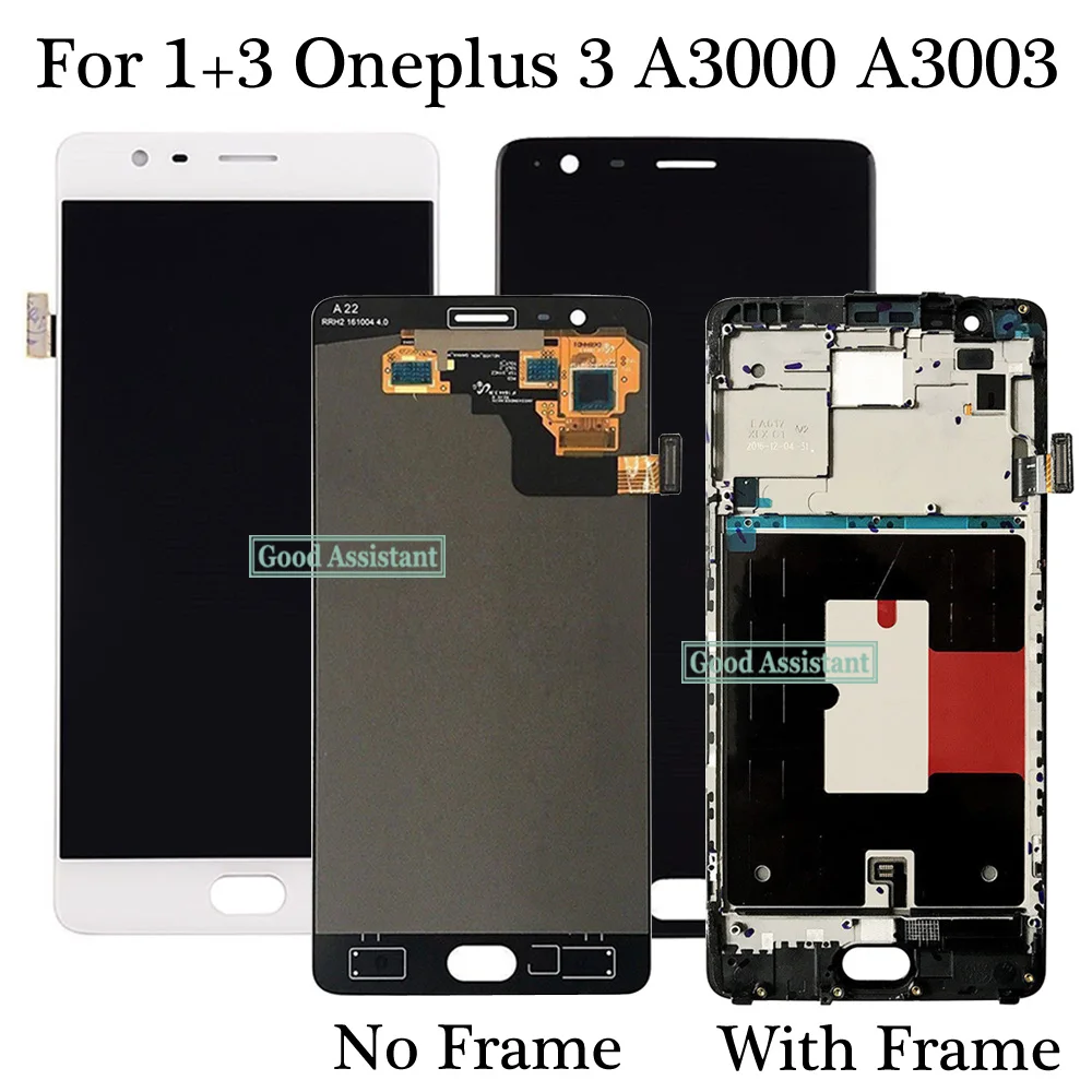 Оригинальный AMOLED 5 дюймов для Oneplus 3 3T 1 + A3000 a3003 ЖК-дисплей с рамкой | Мобильные