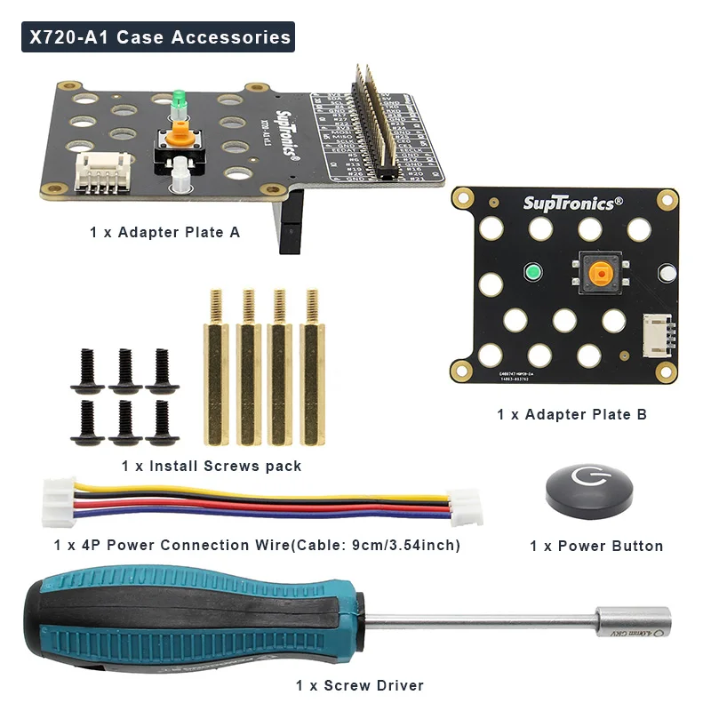 Raspberry Pi X720 Комплект алюминиевых чехлов для управления питанием A1 металлический