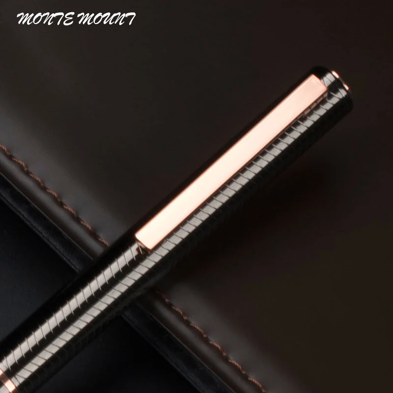 Полностью металлическая шариковая ручка матовая черная 0 5 мм гладкие черные