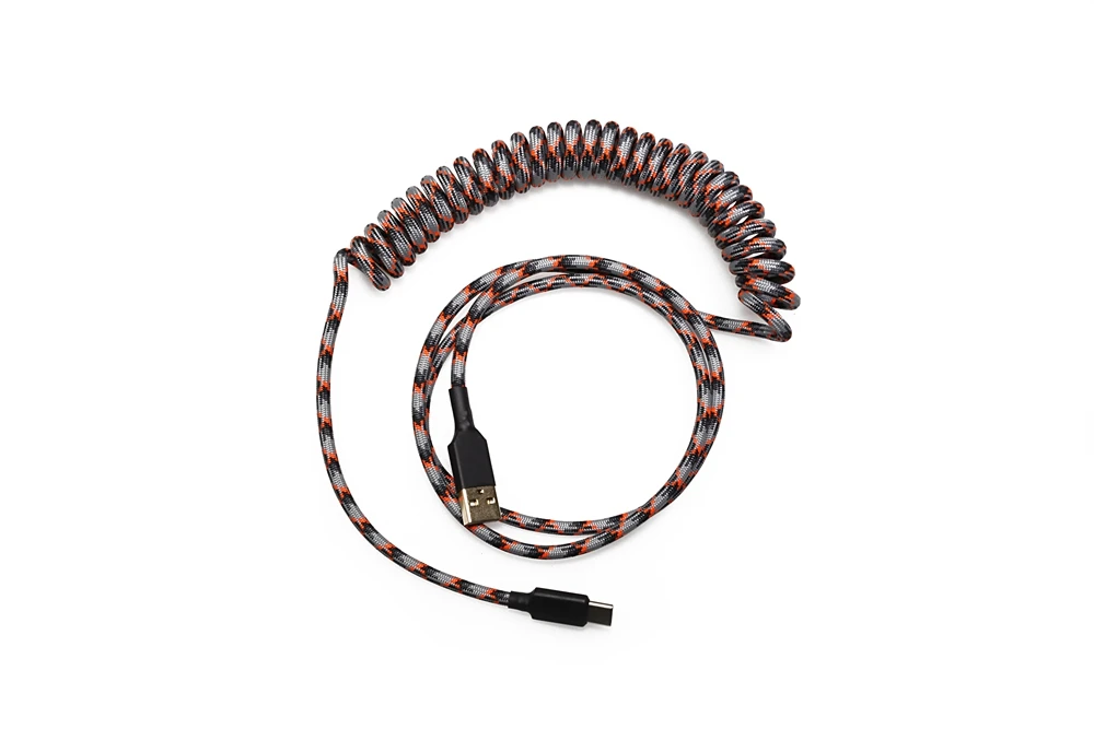 Нейлоновый usb c порт спиральный кабель провод механическая клавиатура GH60 USB кабель Тип c USB порт для покера 2 GH60 Комплект клавиатуры DIY