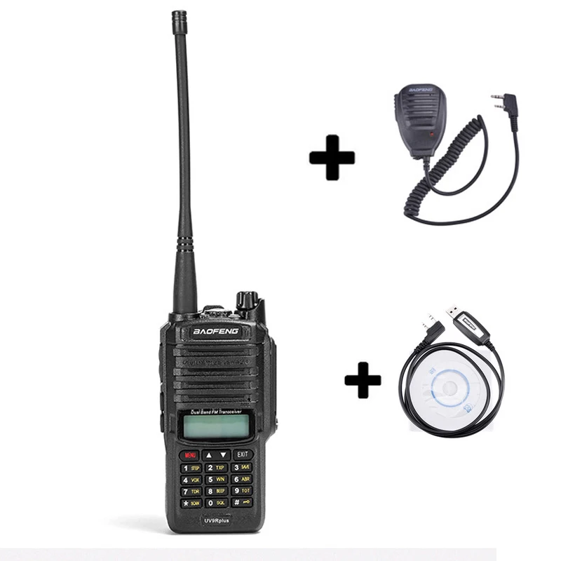 Add 1mic 1cable baofeng uv-9r uv 9r plus для рация 10 км 10 Вт cb водонепроницаемая автомобильная портативная рации ham радиостанция трансивер baufeng двухдиновая магнитола радиостанции boafeng радиолюбитель двухдиапазонная uhf vhf - Цвет: Add 1mic 1cable
