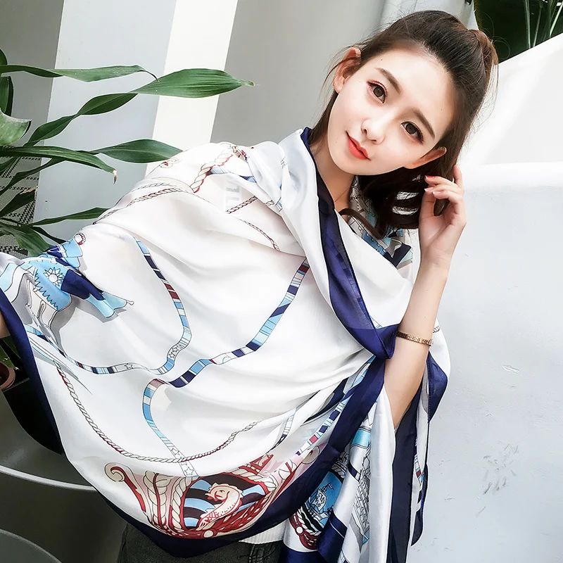

Scarves Women Summer Korean Style Shawl Vacation Sunscreen New Womens Scarf Trendy Printed Outside Long Scarfs Ladies Chic Daily