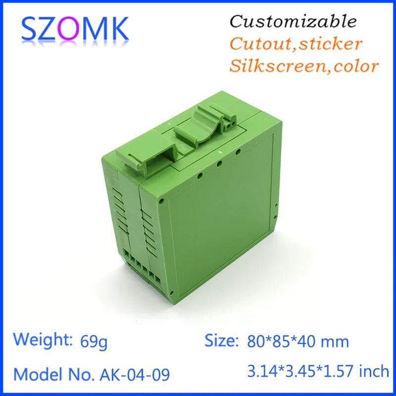 10 шт. 80*85*40 мм szomk пластиковый корпус электроники для pcb din rail коробка промышленная