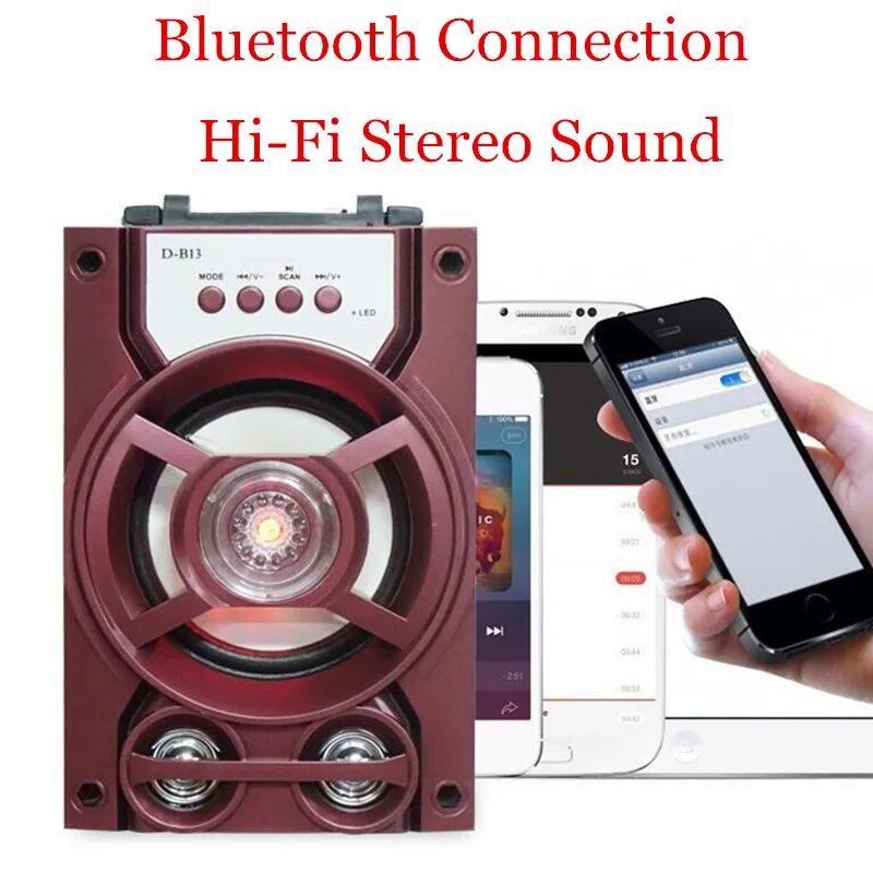 Портативный Bluetooth динамик стерео беспроводной супер бас громкий s Jack Настольный FM