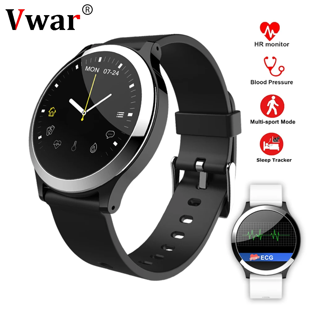 Vwar B65 Bluetooth 4 0 Смарт часы ECG PPG монитор скорости слуха IP67 водонепроницаемые умные