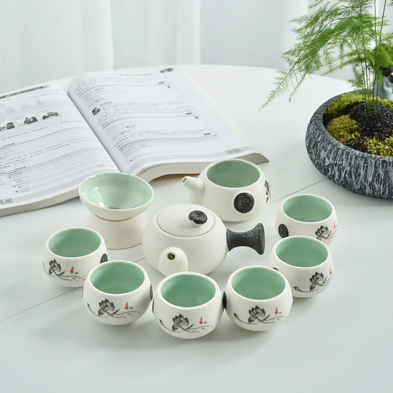 Tea sets TANGPIN белый керамический чайник чайная чашка фарфоровый чайный сервиз китайский чайный набор кунг-фу посуда для напитков - Цвет: Tea sets