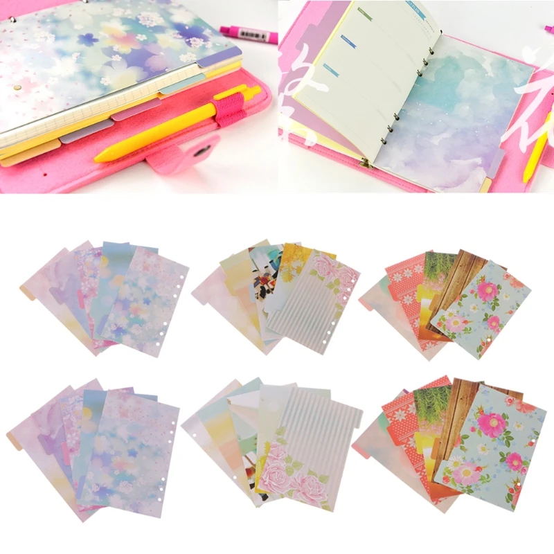 5 шт. разделители для цветов|notebook dividers|a6 planner dividerpage dividers |