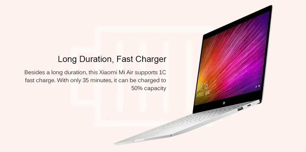 Ноутбук Xiaomi Air 12,5 дюймов экран Intel Core m3-8100Y/i5 4 Гб ОЗУ 128 Гб ПЗУ ультра тонкий полностью Meatal корпус Английский Windows 10