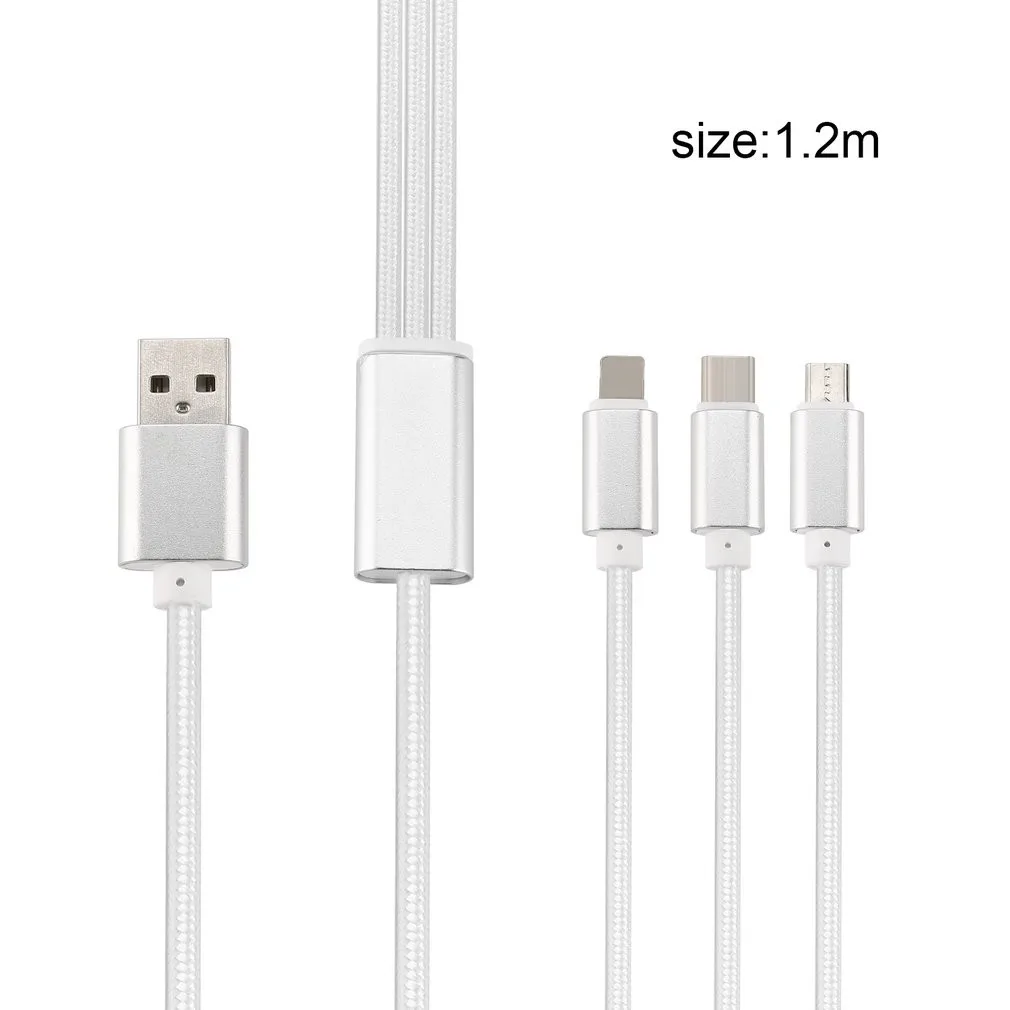 3 в 1 кабель для зарядного устройства кабель Micor usb type-C зарядный кабель мульти зарядный кабель для iPhone для телефонов Android