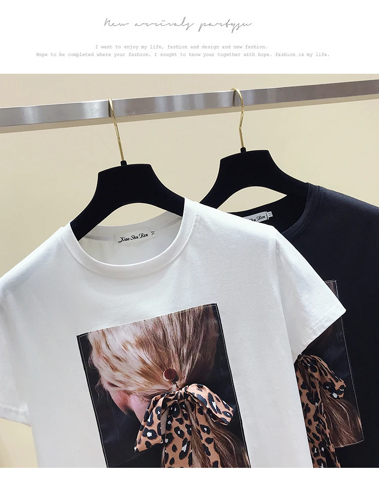SMTHMA, новинка, хлопок, Harajuku, эстетика, футболка, сексуальная, леопардовая, с бантом, с принтом, короткий рукав, Топы И Футболки, модная повседневная футболка