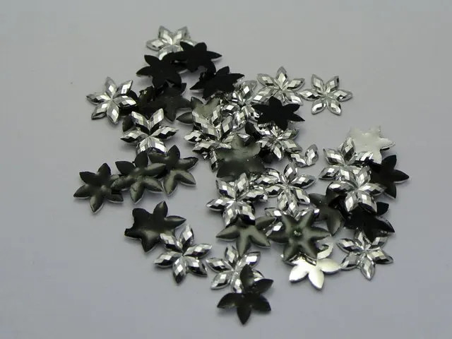 200 серебряных пластин с плоской задней поверхностью акриловые граненые стразы