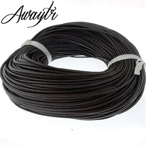 Женский шнурок для ювелирных изделий AWAYTR, Круглый шнурок из натуральной кожи черногокофейного цвета для самостоятельного изготовления ожерелий из искусственной кожи, 10 м, 2,5 мм