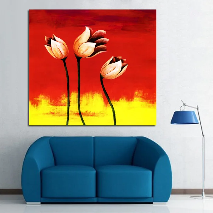 Ручная роспись бесплатная доставка картины абстрактные цветы искусство