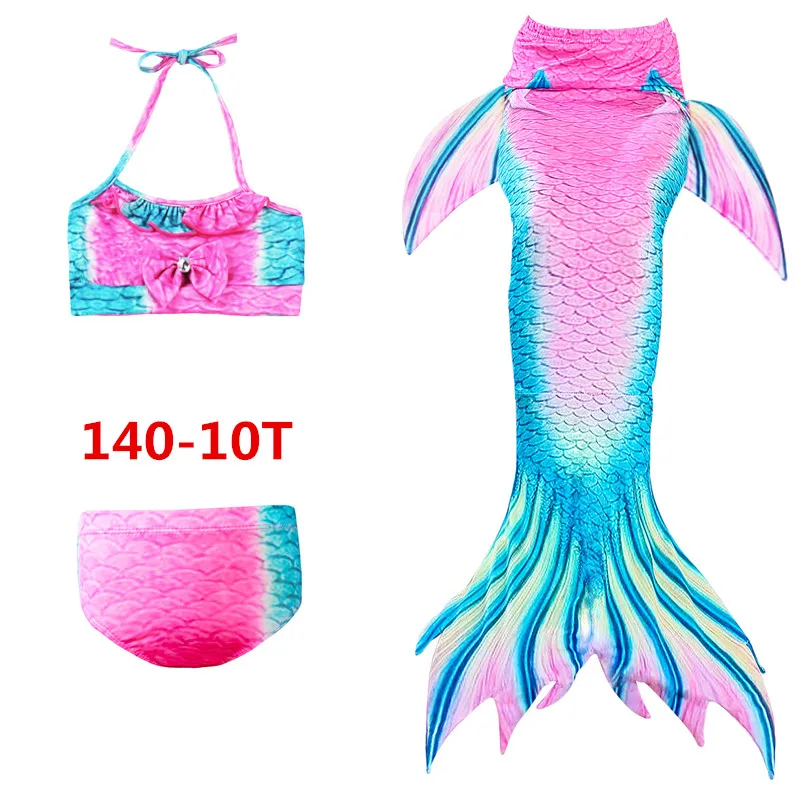 Like photo 140 Новые Детские Моноласты хвост русалки купальный костюм От 4 до 12 лет Детская одежда для девочек костюмы для плавания детские купальный костюм бикини купальный костюм русалки 3 шт./компл - Цвет: Like photo 140