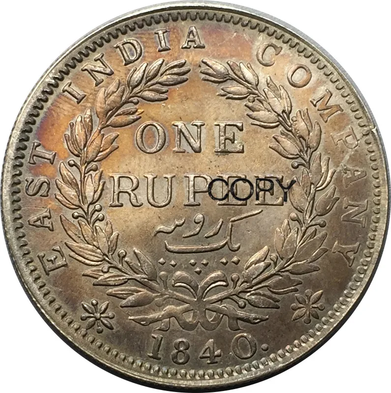 Восточная Индия компания 1840 Виктория Королева Одиночная коса 90% Серебряная одна