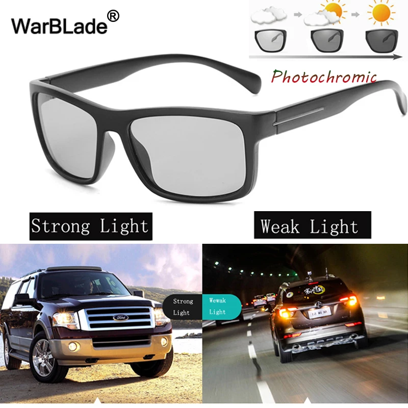 Мужские фотохромные солнцезащитные очки WarBLade поляризационные для вождения днем