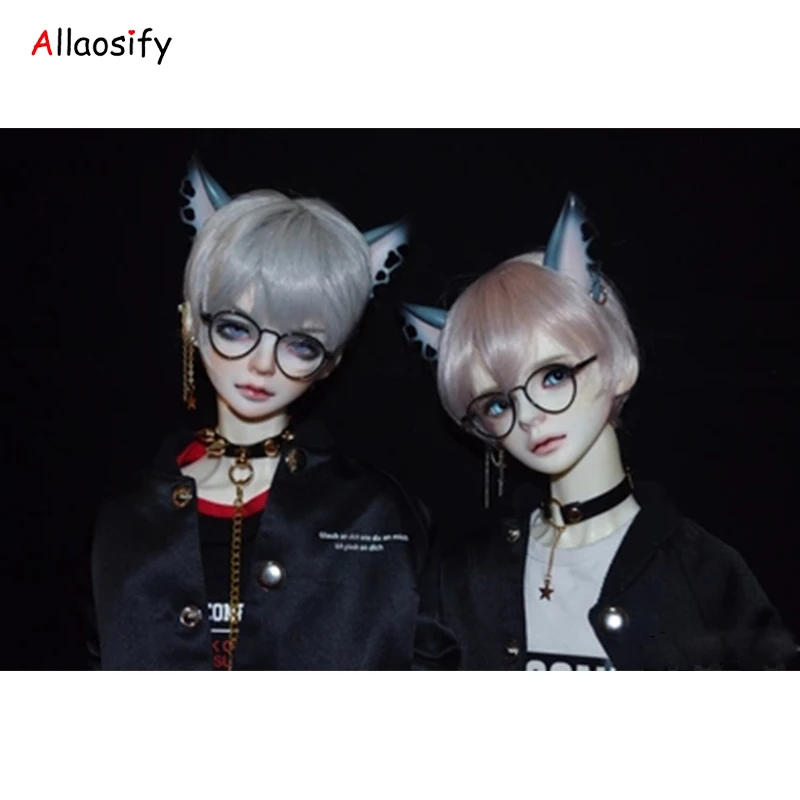 Allaosify bjd волосы ярмарка Размер 1/3 1/4 Мальчик короткие BJD парики Высокая температура волокна Для дяди куклы