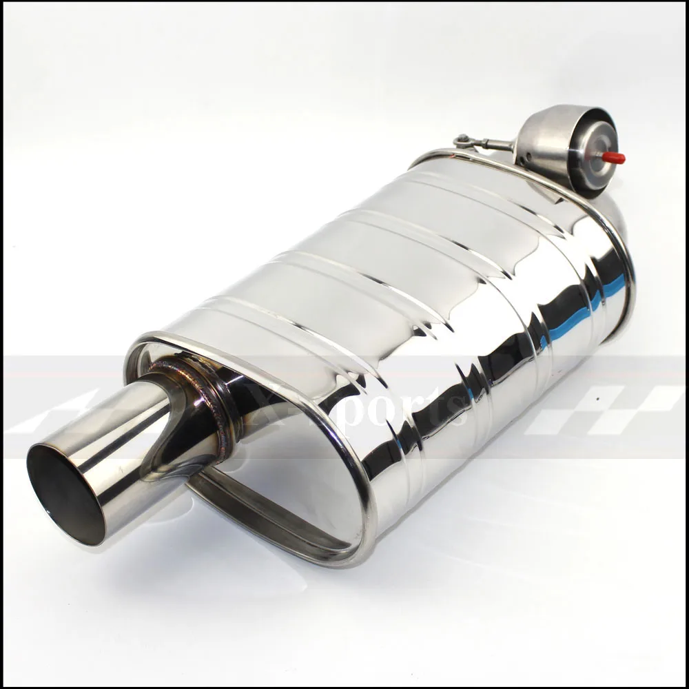 Car Exhaust Pipe Vacuum Pump Variable Valve Mufflers Remote Control Stainless Steel Universal ID 51mm 63mm 76mm Embossing Shape